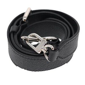 LOUIS VUITTON Adjustable Shoulder Strap Leather 28.3""-35.8"" Black Auth